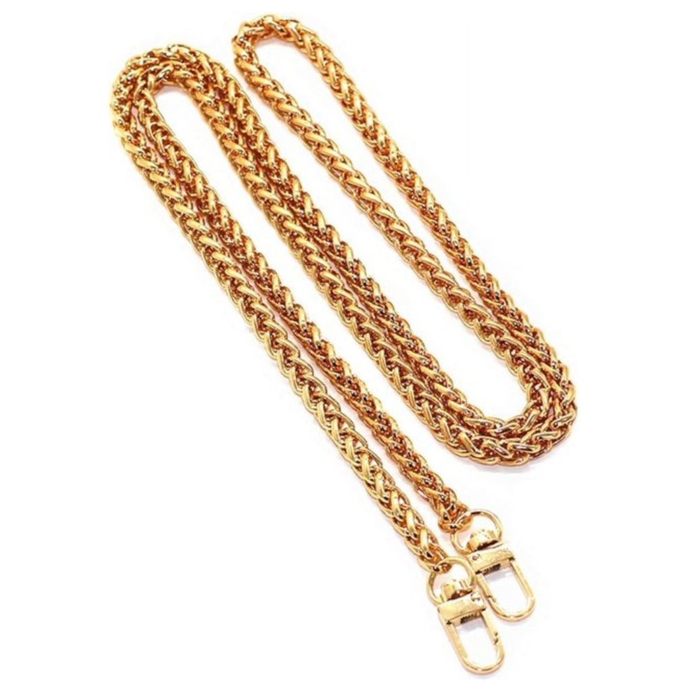 Gold Tone Iron Lantern/Box Weave Purse Chain Shoulder/Crossbody - UNBRANDED